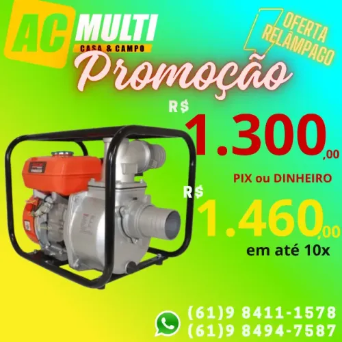 MOTOBOMBA GASOLINA 4T AUTOESCORVANTE 3'' POL. 196cc 6,5HP VMB653 VULCAN