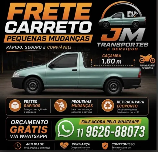 Faço pequenos carretos e transporte de motos