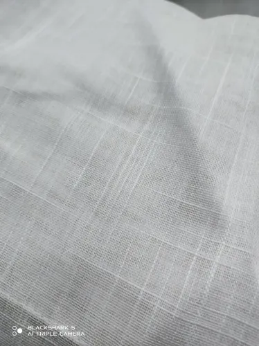Cortina de linho para pé direito duplo 6m x 4,3m para trilho suíço