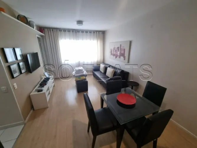 Apto no Itaim Bibi disponível para locação todo mobiliado 42m², 1 dormitório e 1 vaga.