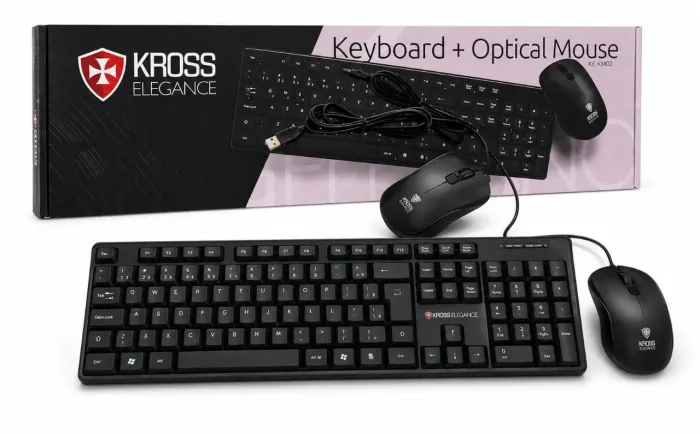 KIT TECLADO E MOUSE KROOS ELEGANCE COM FIO
