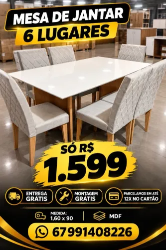 Mesa de jantar 6 lugar