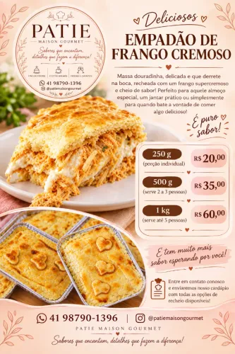 Empadão de frango cremoso