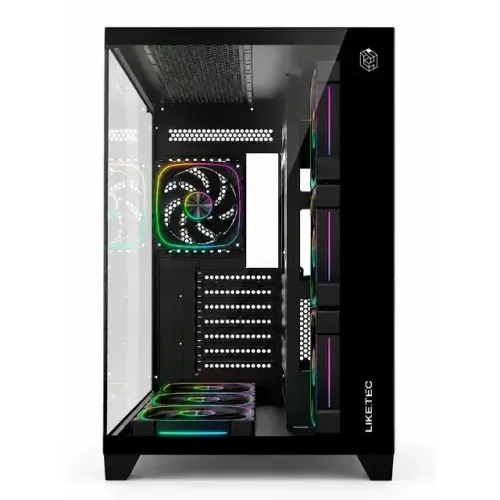 Gabinete Gamer Liketec Zeus V3, ATX, Frontal e Lateral em Vidro Temperado, Sem Fans, Preto