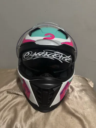 capacete race tech tam 56 com óculos 
