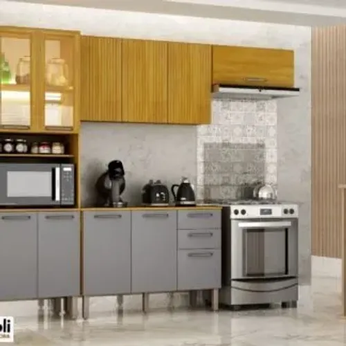 Cozinha Malta 2.66cm Cinamomo/Cinza Chf Moveis