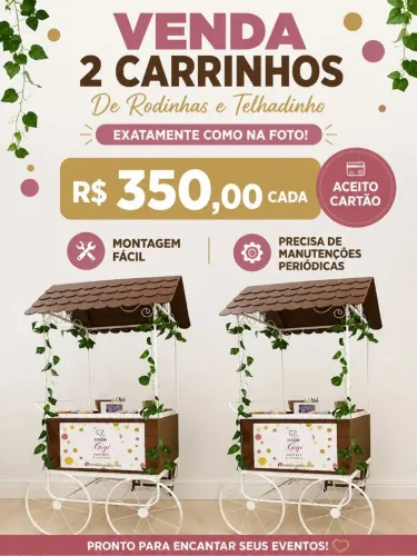 Vendo carrinho gourmet de telhadinho
