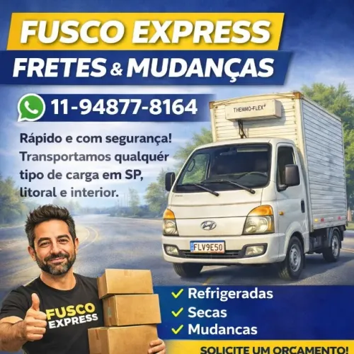 Fretes Rápidos em SP - HR Baú Refrigerado | Pequenas Mudanças