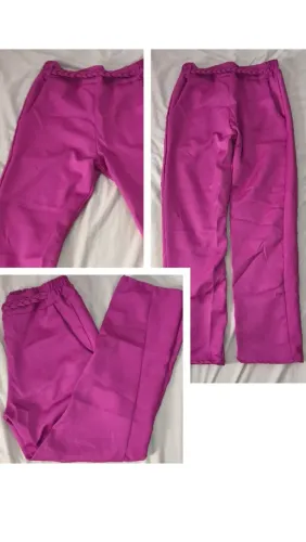Calça de Tecido Rosa/Magenta Feminina P