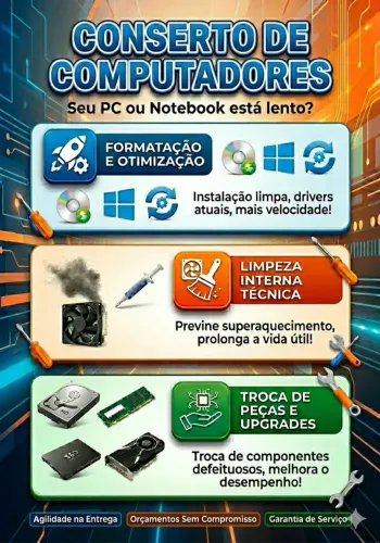 Conserto, formatação e limpeza de computador