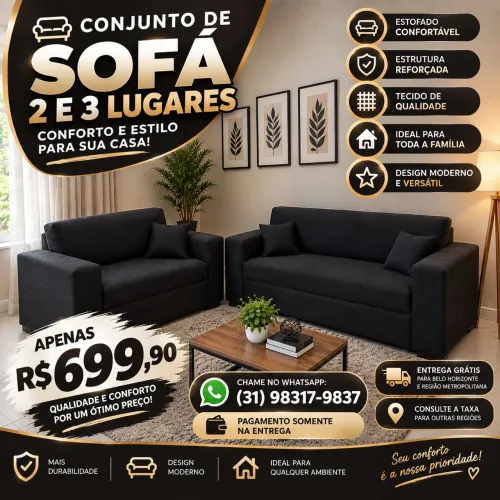 SOFÁ COM PREÇO MUITO BARATO, FRETE GRÁTIS PARA BH E REGIÃO METROPOLITANA