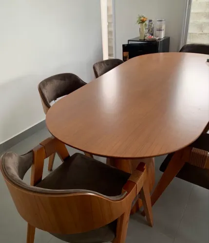 Mesa Orgânica Laminada com 6 Poltronas NOVO PRONTA ENTREGA 