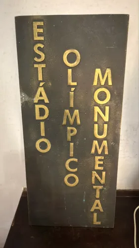 Placa Original em Cobre do Estádio Olímpico (Porto Alegre-RS)