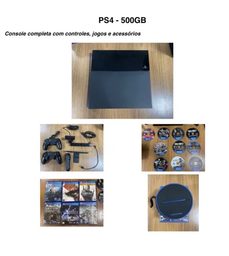 ? PS4 + 2 CONTROLES + KIT CÂMERA + 16 JOGOS ? R$ 1.300