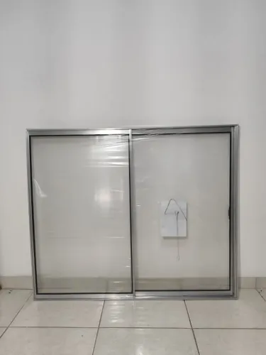 JANELA DE ALUMÍNIO VITRO 2 FOLHAS - SEM GRADE - 1,00 x 1,20 - BRILHANTE