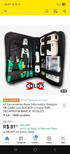 Kit Ferramentas Rede Informática Testador DE CABO Lan ALICATE Crimpar Rj45 DECAPADOR