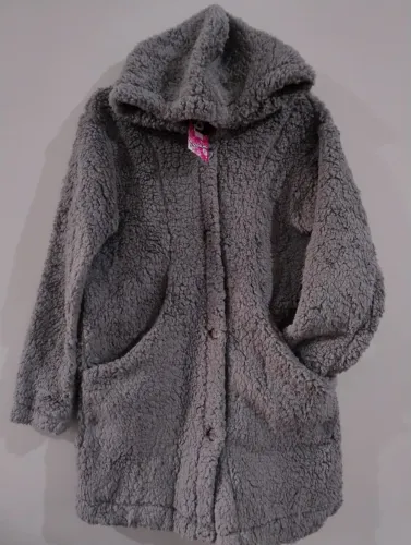 casaco feminino teddy cinza