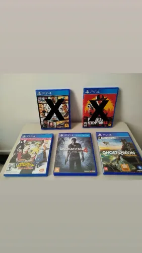 Jogos PS4 Originais (Naruto Storm 4 Road to Boruto, Uncharted 4, Ghost Recon wildlands)