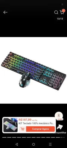 Teclado estilo gamer