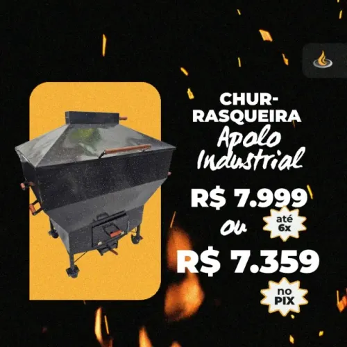 Churrasqueira a Bafo - Apolo Industrial Esmaltada - 75 quilos - PROMOÇÃO.