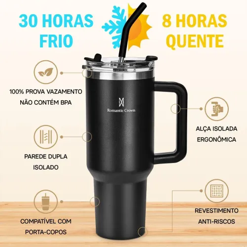 Garrafa de água 1,2l Romantic Crown preta