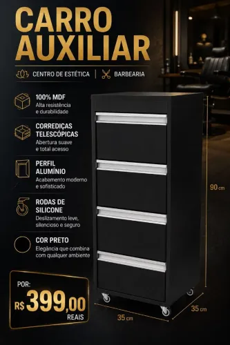 Carrinho auxiliar mdf 