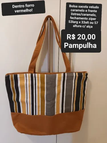 Bolsa sacola feminina caramelo