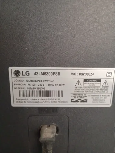 Vendo Tv LG 43? para retirada de peças