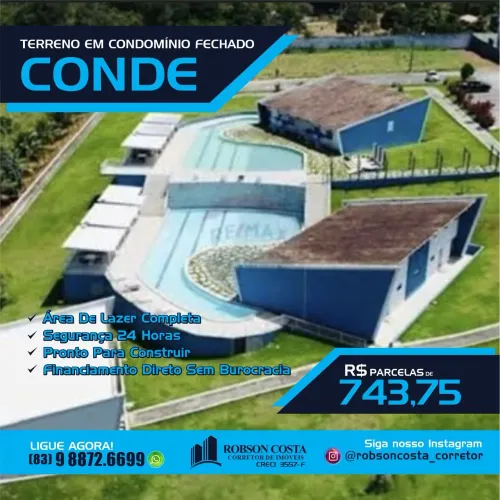 Terreno no Conde, em Condomínio Fechado