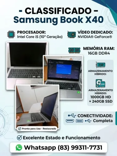 Notebook Samsungbook x40 i5 Nvidia