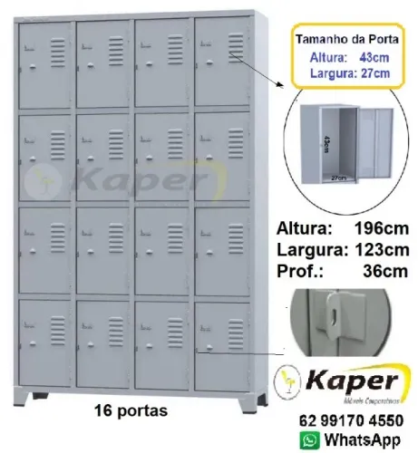 Roupeiro de aço 16 portas ( novo )