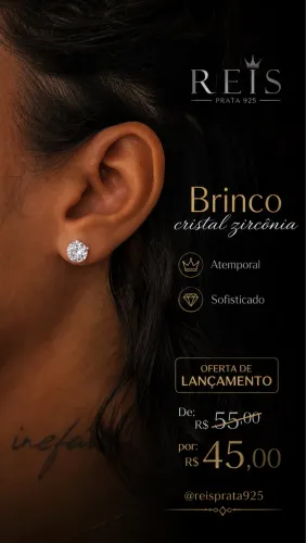 Brinco Ponto de Luz em Prata 925 | Zircônia