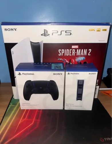 PS5 SLIM 1T ZERADO NA CAIXA, NOTA FISCAL E COM ACESSÓRIO EXTRA