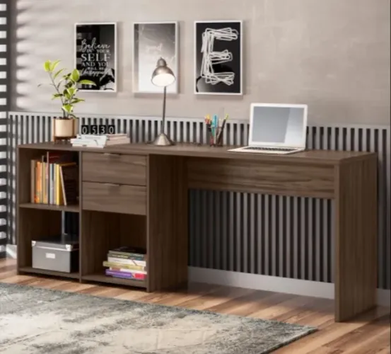 Escrivaninha Mesa de Escritório Modulada com 2 Gavetas e Nichos (OFERTA)!!
