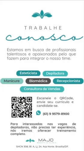 Vagas na área da beleza | Asa Norte - Brasília