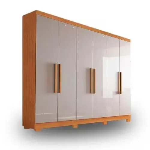 Guarda-Roupa Casal 6 Portas 2 Gavetas em MDF com Pés 180cm Dividimos Em Até 10x Sem Juros