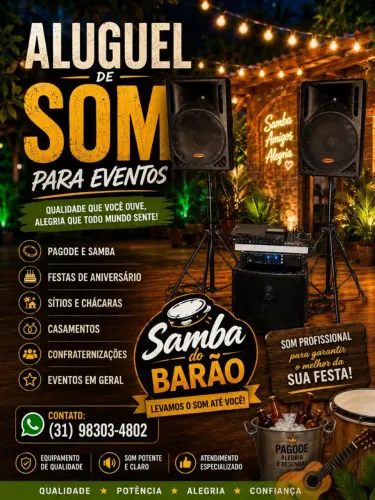 Aluguel som, para festas, casamentos, grupos pagode, chamaaaa