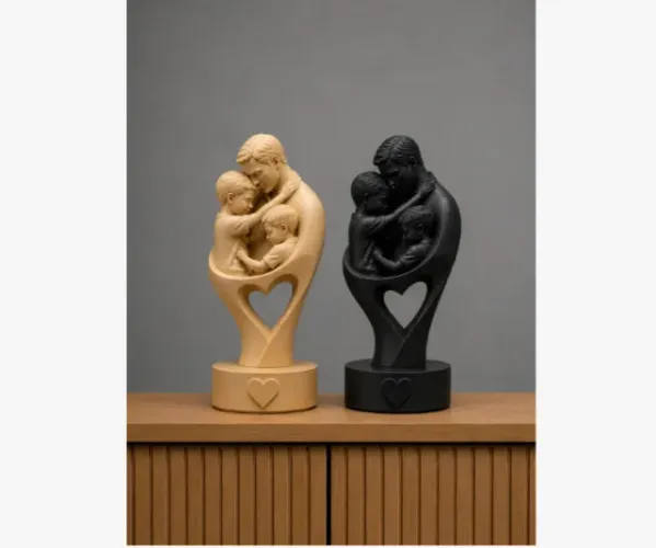 Escultura Dia dos Pais - Pai & Filhos - 12 cm
