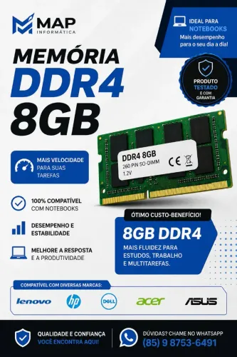 Memoria ddr4 8gb  notebook