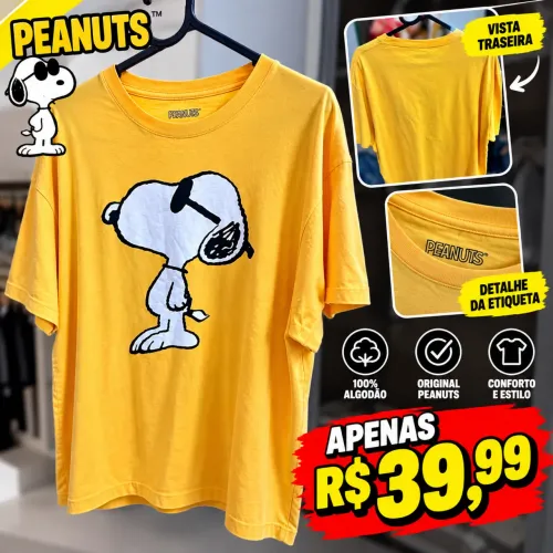 CAMISETA SNOOPY PEANUTS ORIGINAL - R$ 39,99
