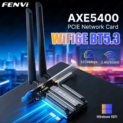 Adaptador Wi-fi 6e Ax5400 Bt 5.3 Pci-e 6ghz Mt7922w Fenvi