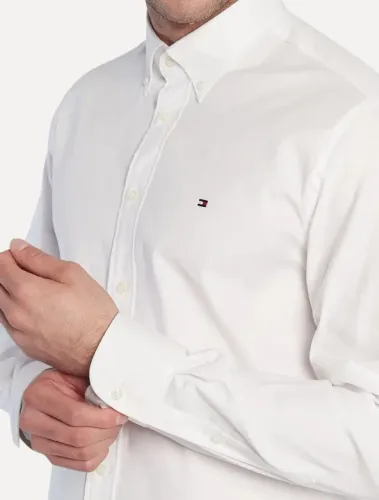 Camisa Social Manga Longa Branca Com Bolso Tommy Hilfiger Tamanho P Original Impecável