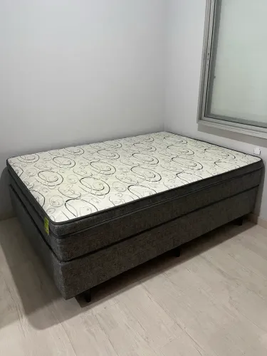 CAMA BOX CASAL + COLCHÃO
