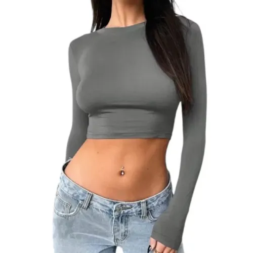 Cropped Cinza- Nunca Usado/ Tamanho P