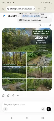 Chácara em Ravena 2500 metros aceito troca com água no fundo