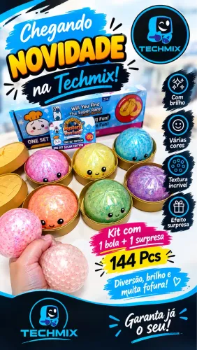 Kit Bola Antiestresse Squishy Com Surpresa