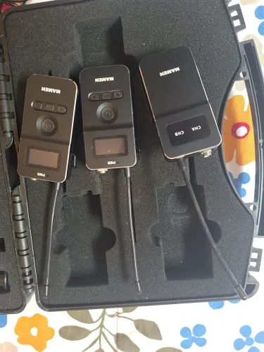 KIT MICROFONE SEM FIO MAMEN LAPELA DSLR