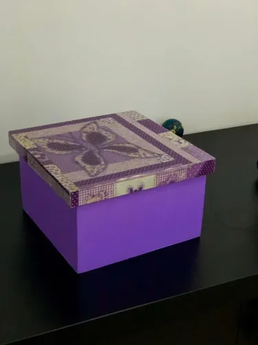 Caixa Organizadora Artesanal Roxa