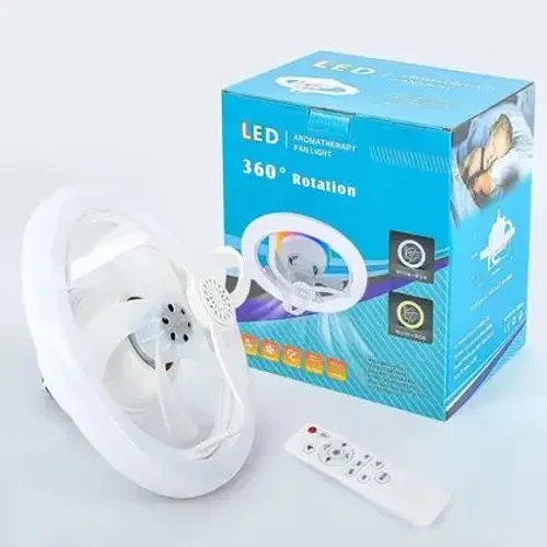TUFÃO VENTILADOR DE TETO 360 GRAU COM CONTROLE REMOTO 3 VELOCIDADES,17 CORES DE LUZES LED