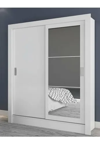 Guarda Roupa Casal Bavaria com Espelho 2 Portas Malbec e Cream Acetinado - Atualle